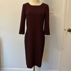 EUC MM LaFleur Burgundy shift dress